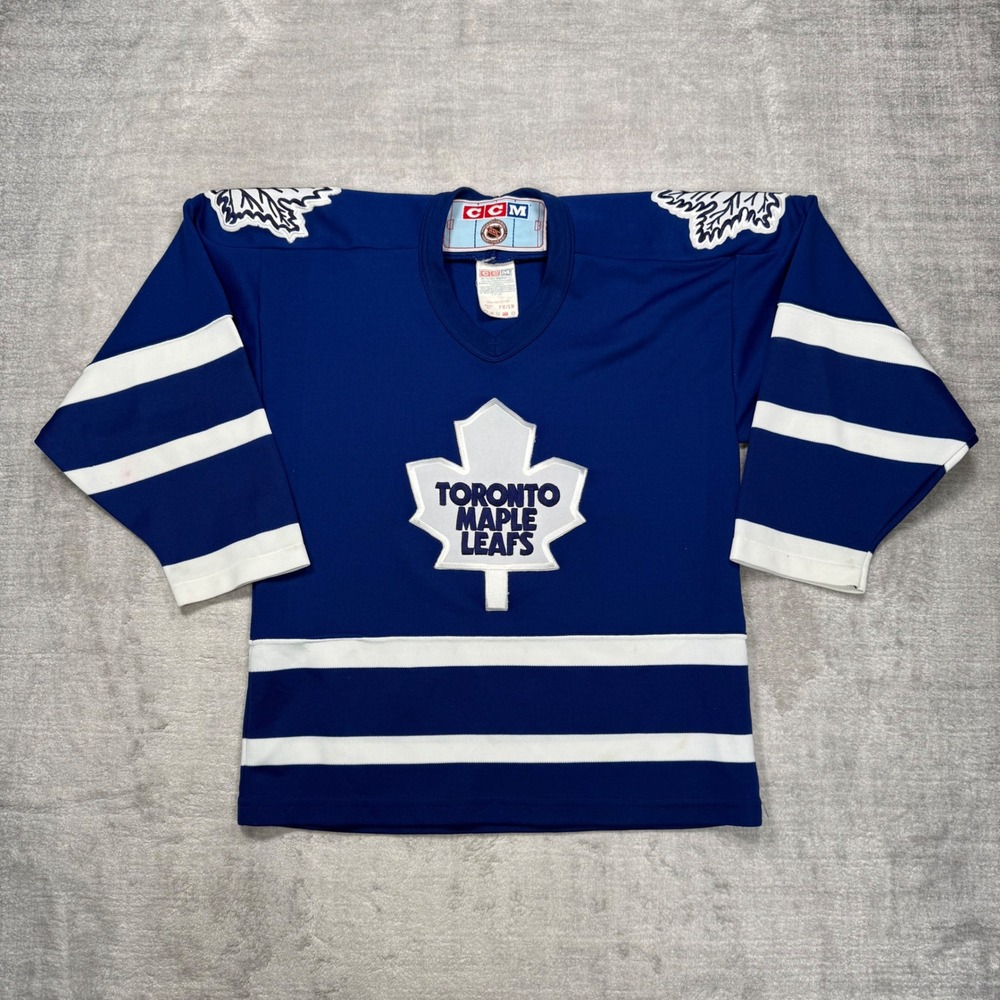 Toronto Maple Leafs Jersey Youth Small Blue NHL Vintage 90s CCM Hockey Maska